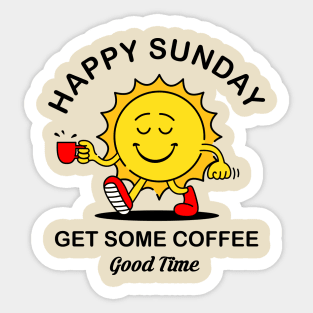 Sun and coffee Sticker